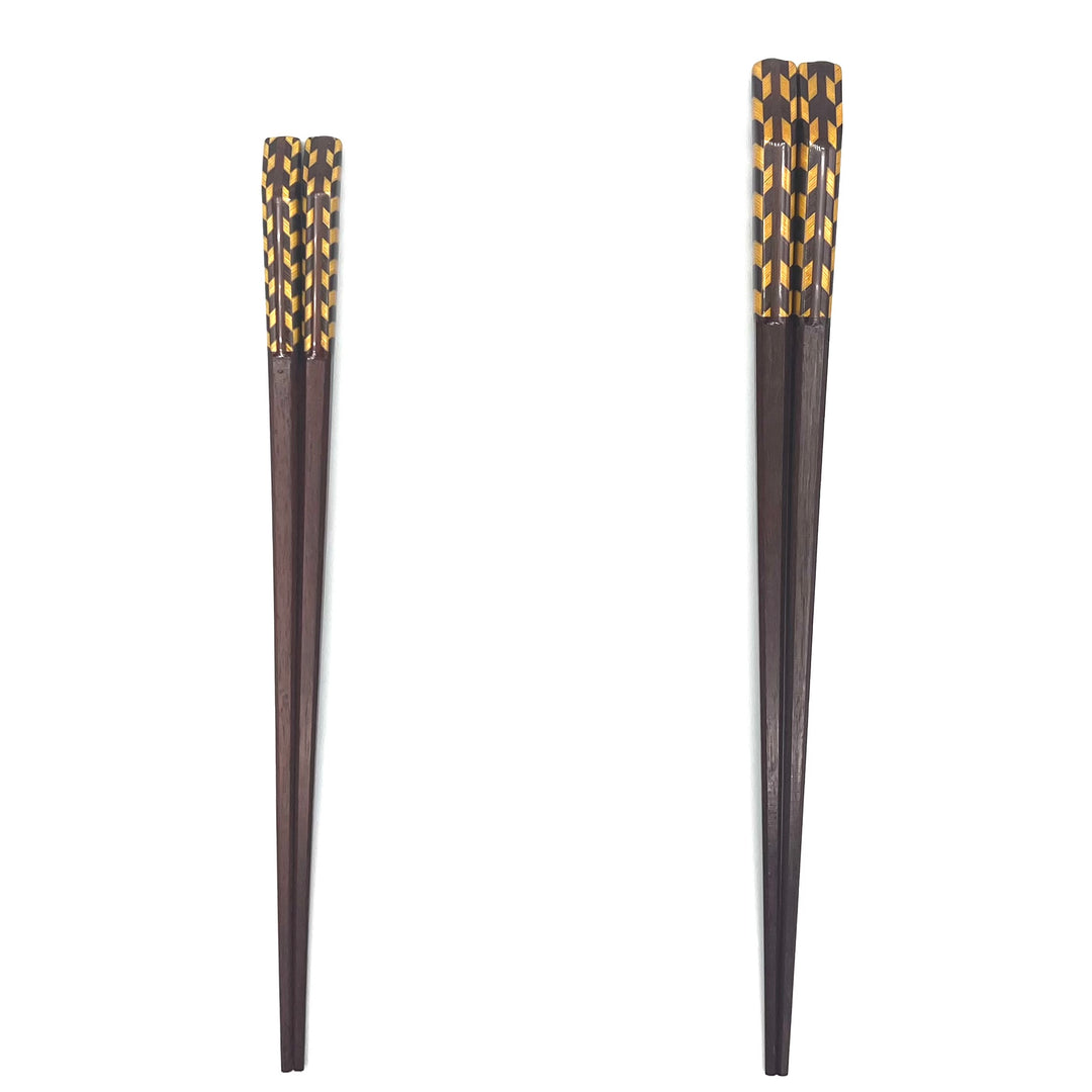 Wakasa-Nuri Square Parquetry Linked Kite Chopsticks (Engravable)
