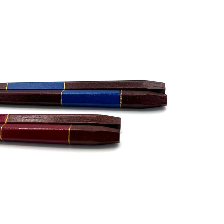 Wakasa-Nuri Pentagonal Chopsticks with Lacquered Checkered Design