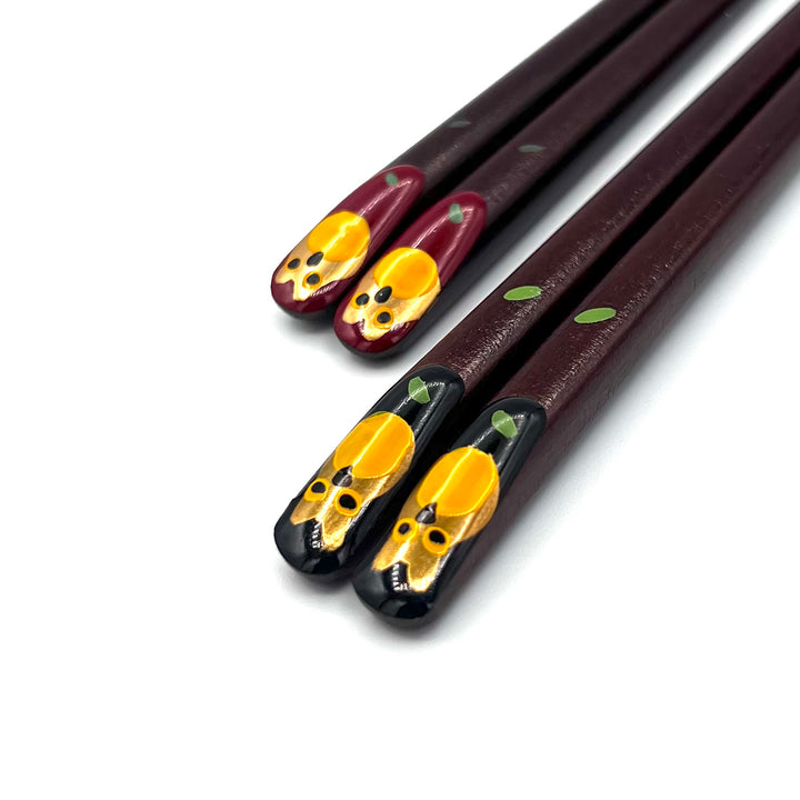 Aizu Laquerware Chopsticks - Maki-e Golden Owl Design (Engravable)