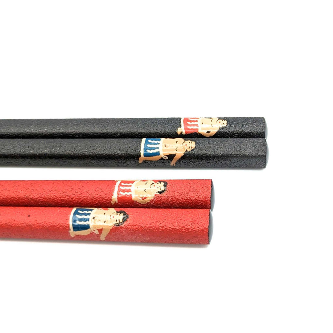 Wajima Lacquerware Sumo Wrestler Pair Chopsticks