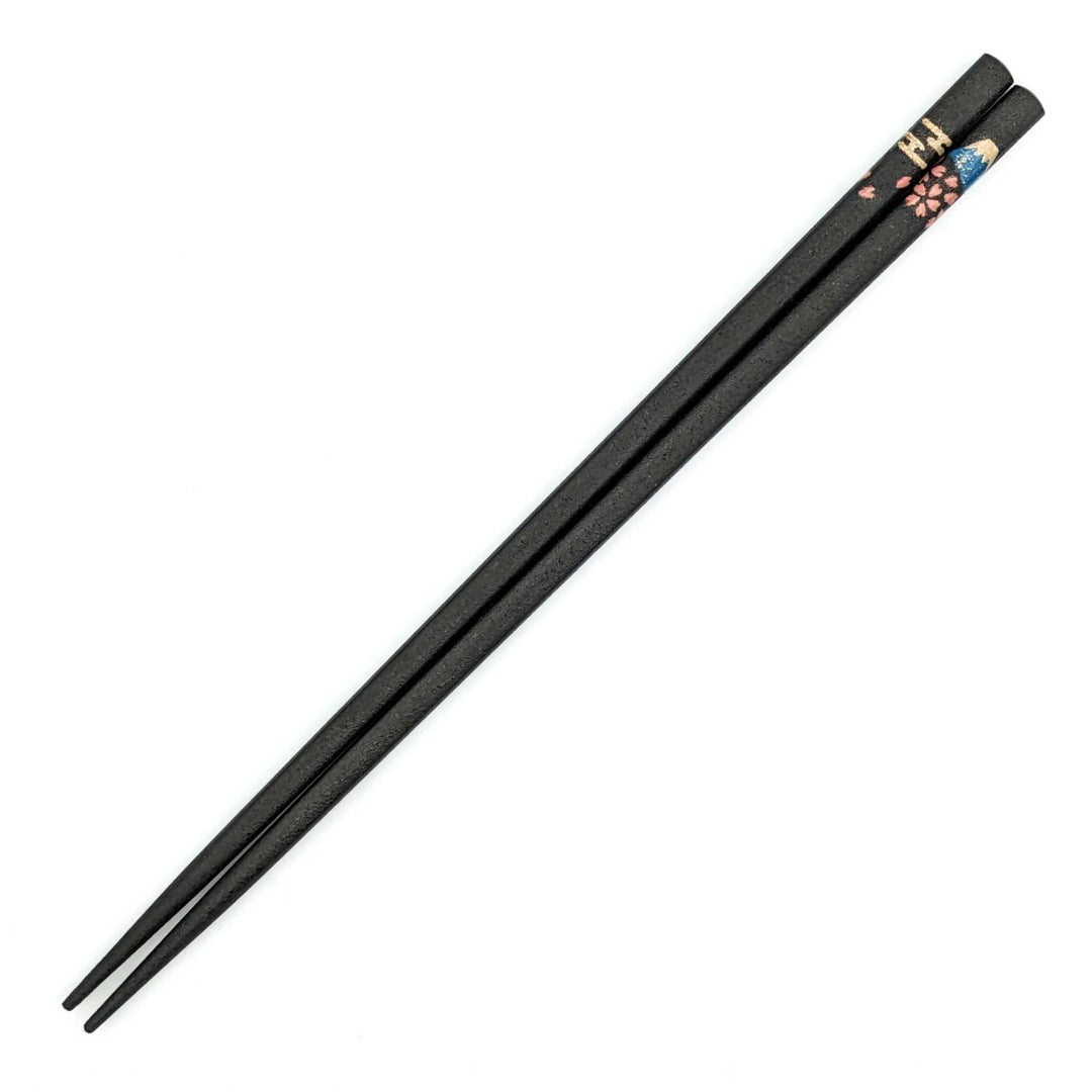 Wajima Lacquerware Slim Square Mt.Fuji Sakura Motif Chopsticks