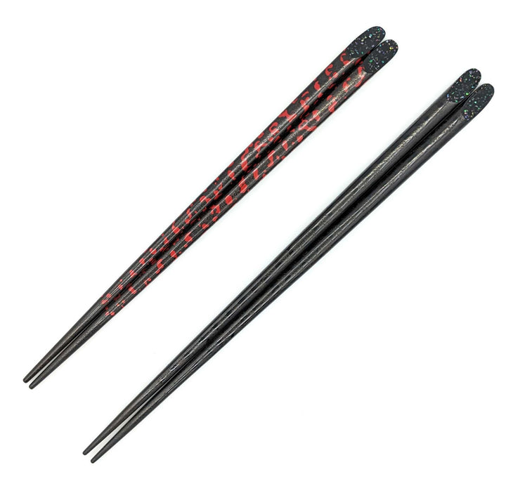 Tsugaru-nuri Top-Shaved Raden Monsha Lacquered Pair Chopsticks