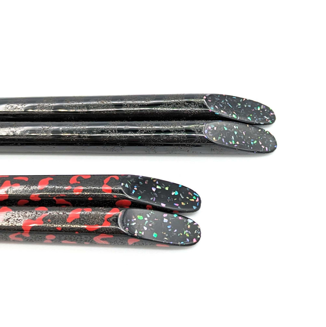 Tsugaru-nuri Top-Shaved Raden Monsha Lacquered Pair Chopsticks
