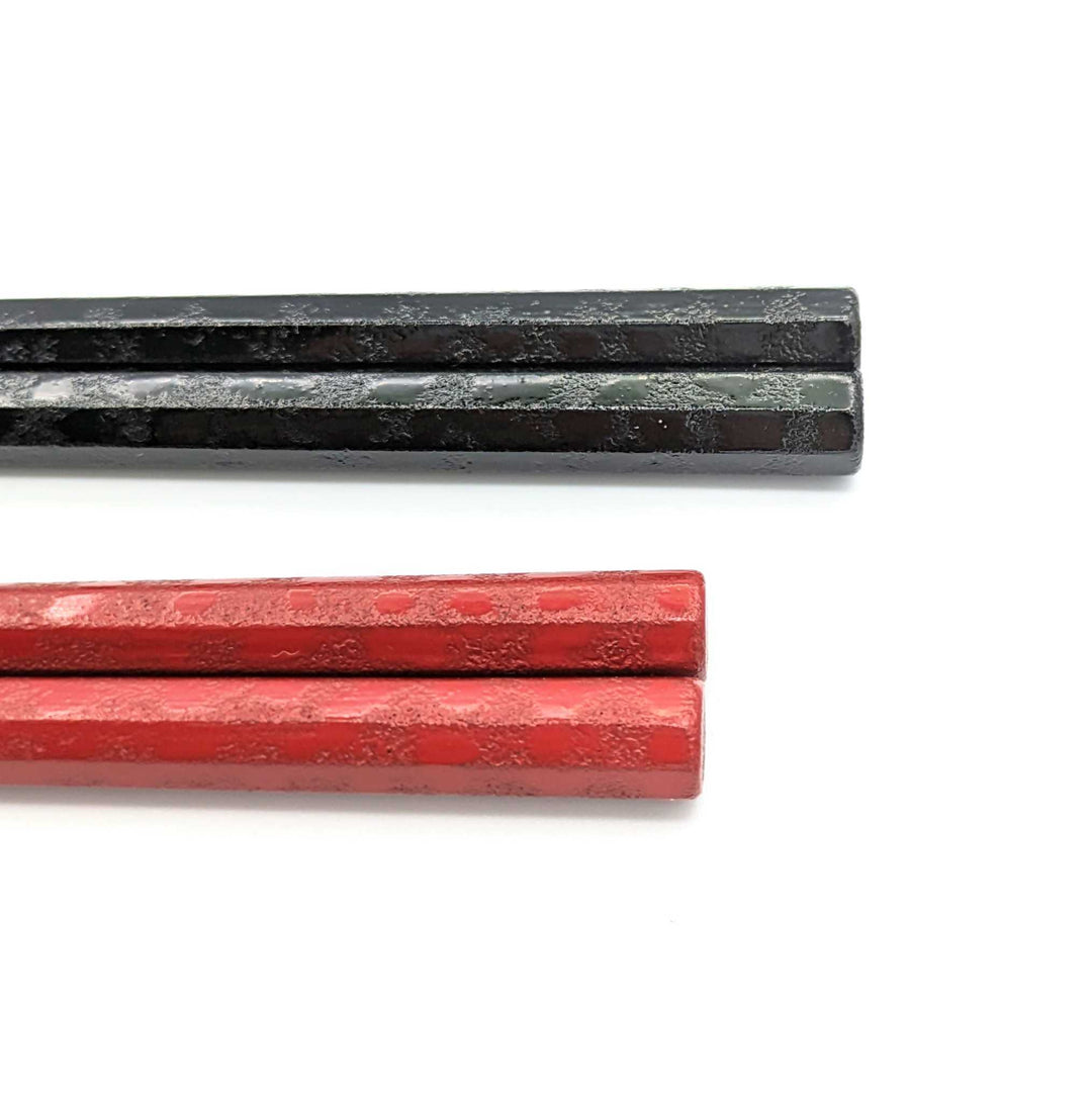 Tsugaru-Nuri Octagonal Lacquered Pair Chopsticks