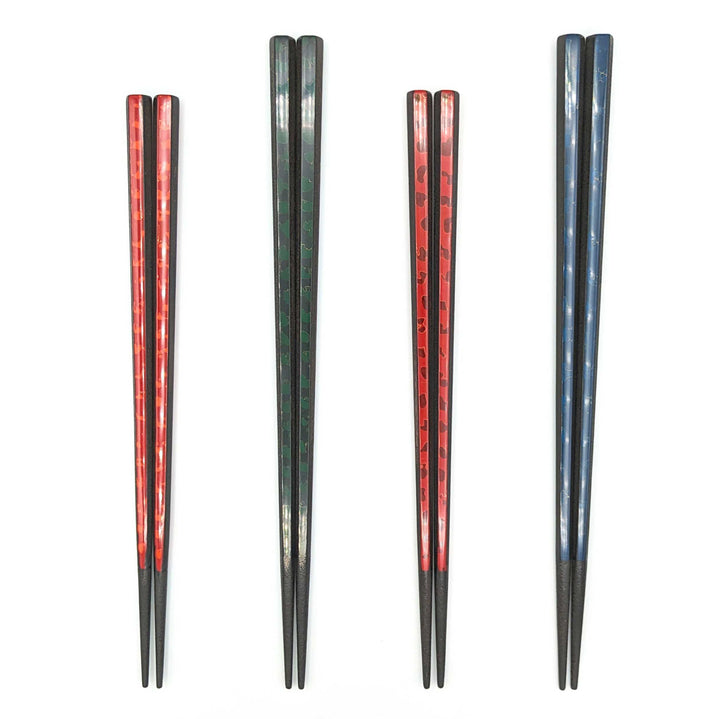 Tsugaru-nuri Hexagonal Chopsticks – Karanuri & Monsha Split Design
