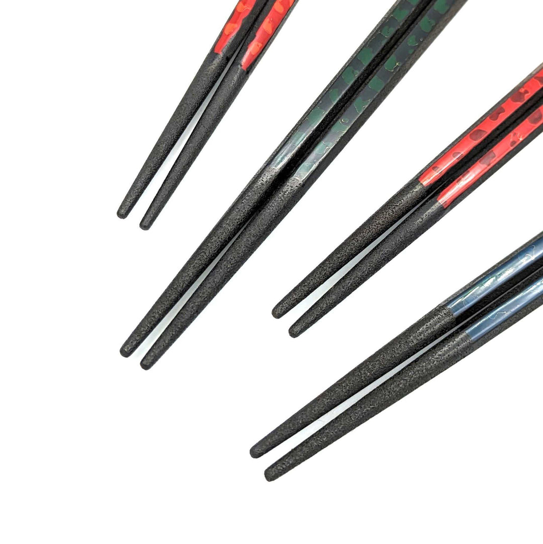Tsugaru-nuri Hexagonal Chopsticks – Karanuri & Monsha Split Design
