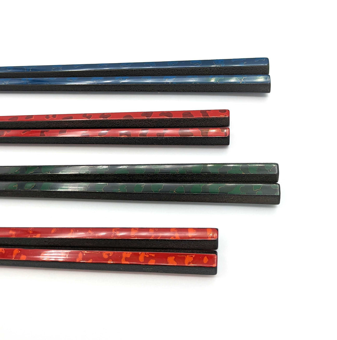 Tsugaru-nuri Hexagonal Chopsticks – Karanuri & Monsha Split Design