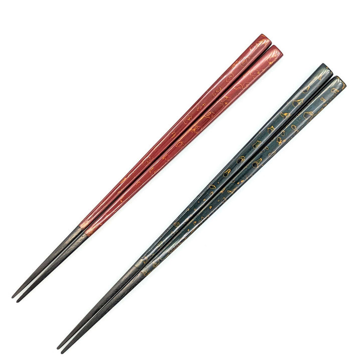 Karanuri Pair Chopsticks Green and Red (Engravable)