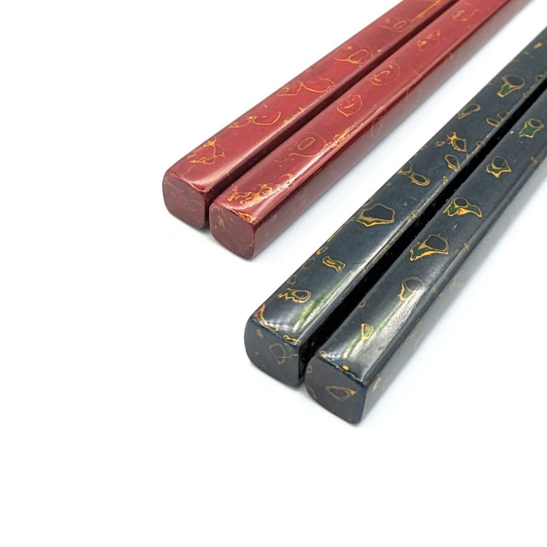 Karanuri Pair Chopsticks Green and Red (Engravable)