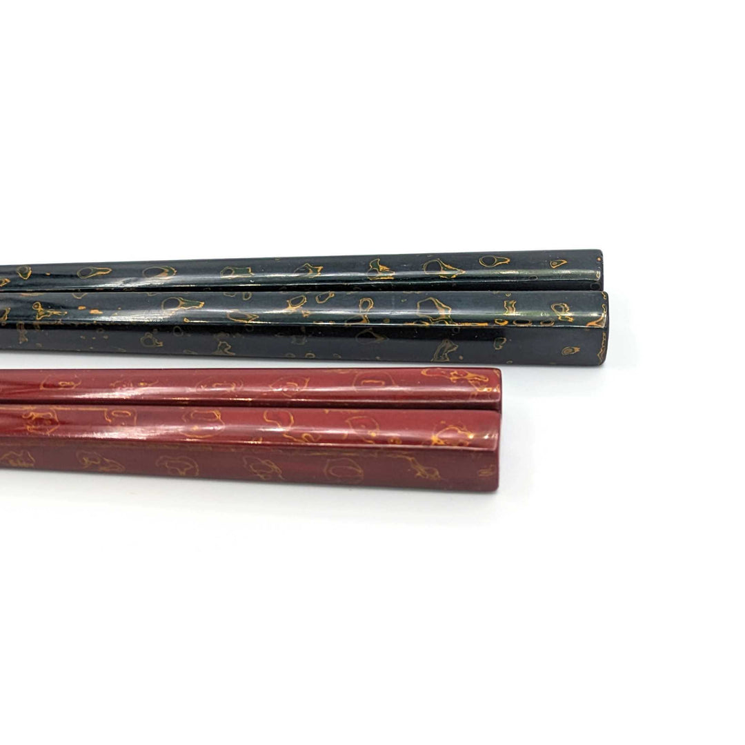 Karanuri Pair Chopsticks Green and Red (Engravable)