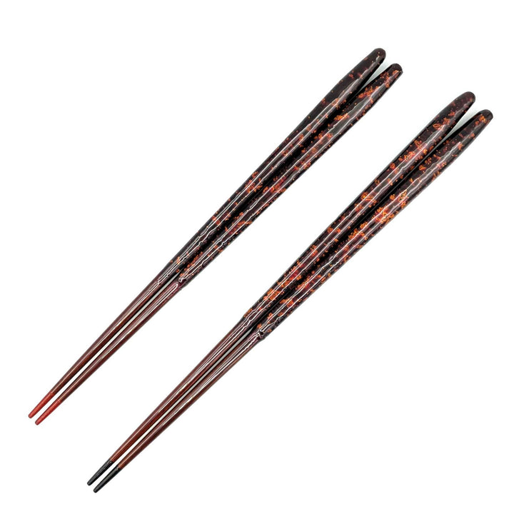 Wakasa Lacquerware Pair Chopsticks – Dishwasher-Safe Rikyu Shape with Mother-of-Pearl Inlay