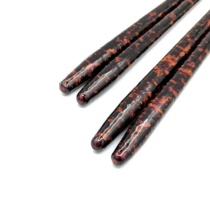 Wakasa Lacquerware Chopsticks – Dishwasher-Safe Rikyu Shape with Mother-of-Pearl Inlay