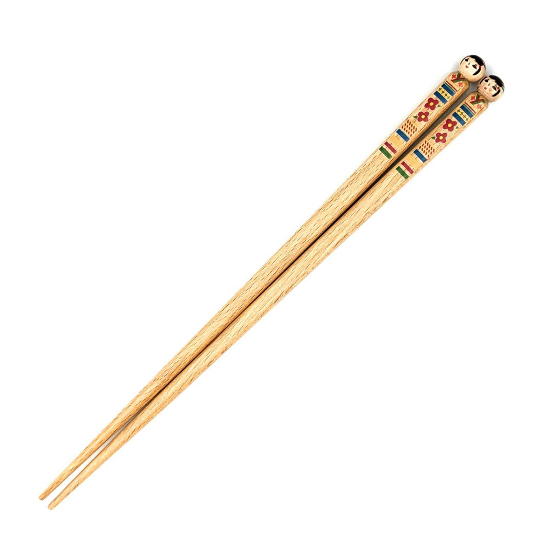 Wakasa Laquerware Chopsticks - Kokeshi Doll Design (Engravable)