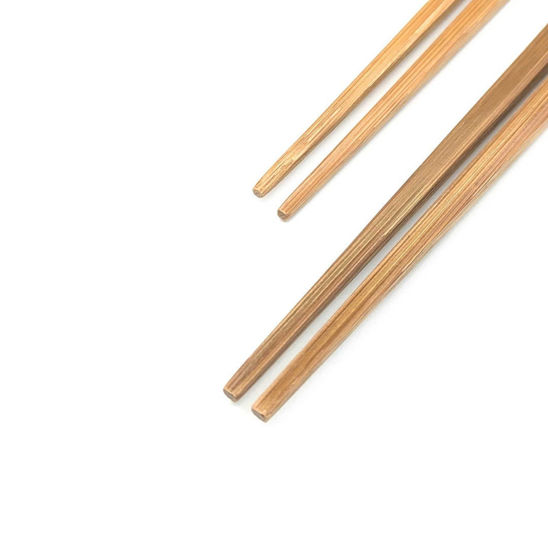 Satsuma Bamboo – Smoked Bamboo Square Chopsticks with Rattan Wrapping