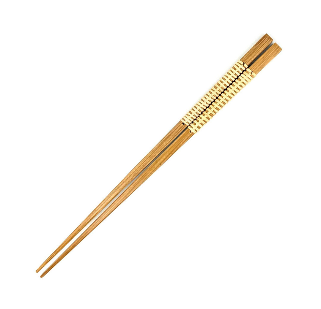 Satsuma Bamboo – Smoked Bamboo Square Chopsticks with Rattan Wrapping