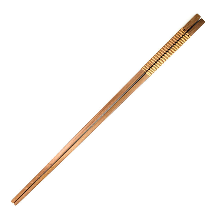 Satsuma Bamboo – Smoked Bamboo Cooking Chopsticks with Woven Rattan Grip