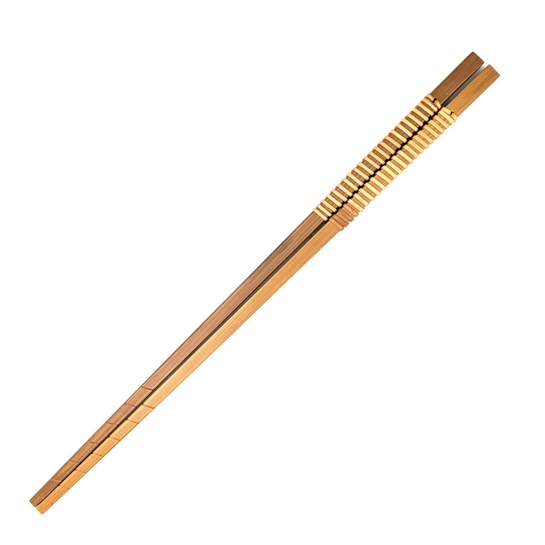 Satsuma Bamboo – Smoked Bamboo Cooking Chopsticks with Woven Rattan Grip