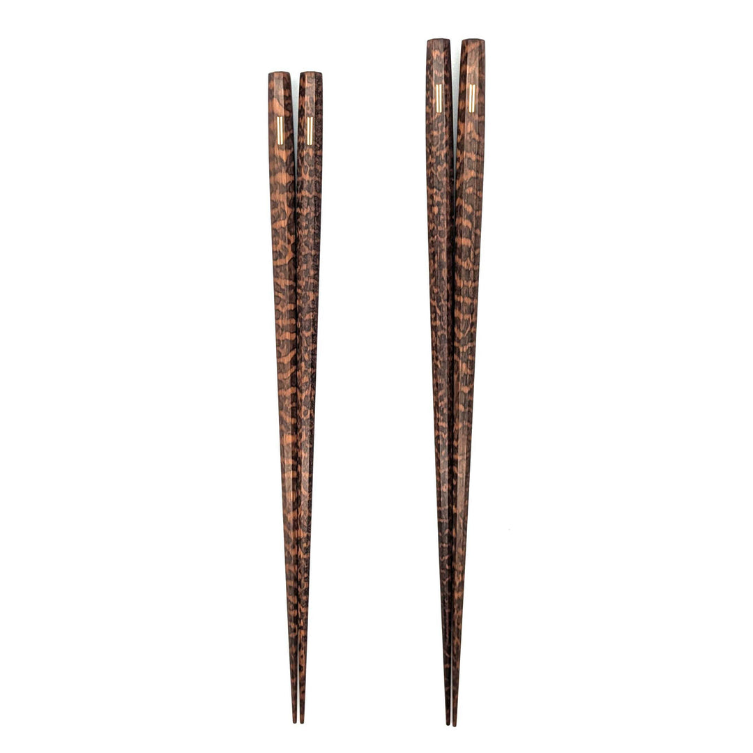 Deluxe Octagonal Snakewood Gold Chopsticks