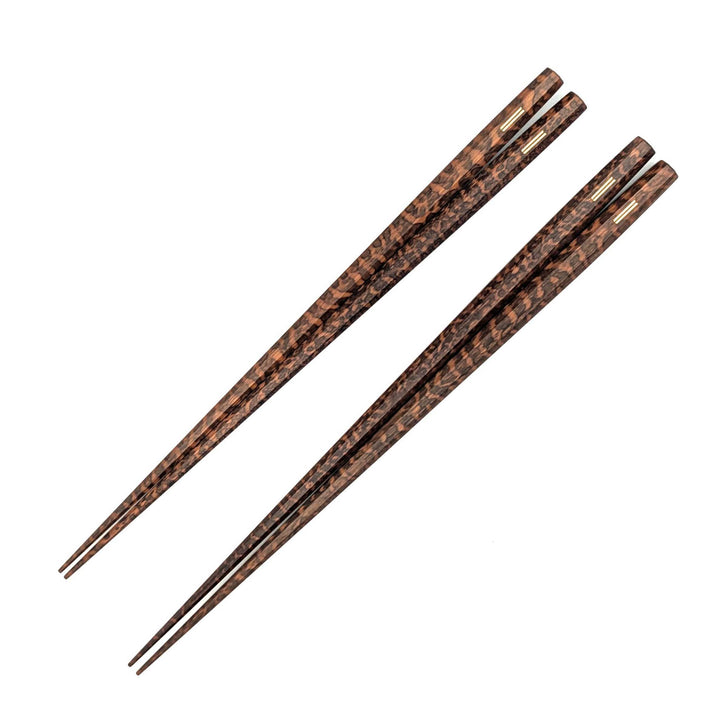 Deluxe Octagonal Snakewood Gold Pair Chopsticks