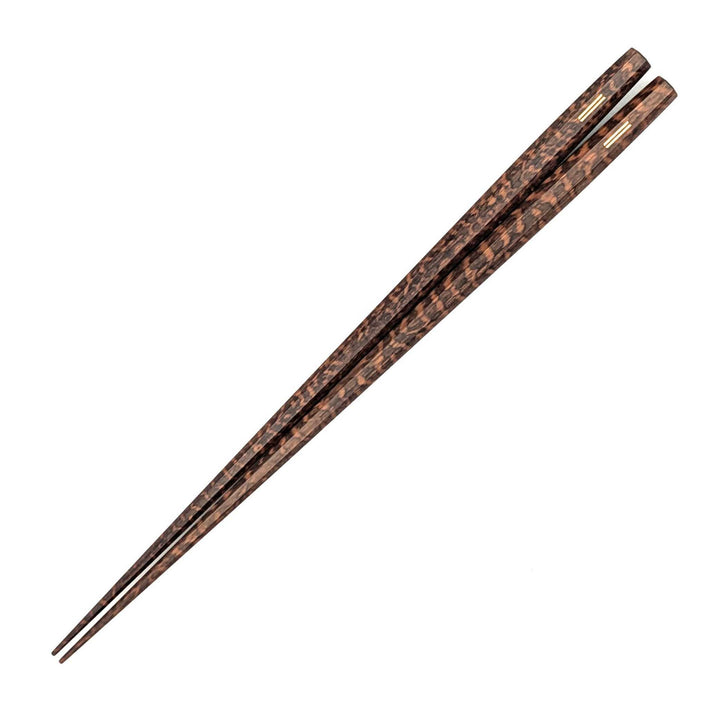 Deluxe Octagonal Snakewood Gold Chopsticks