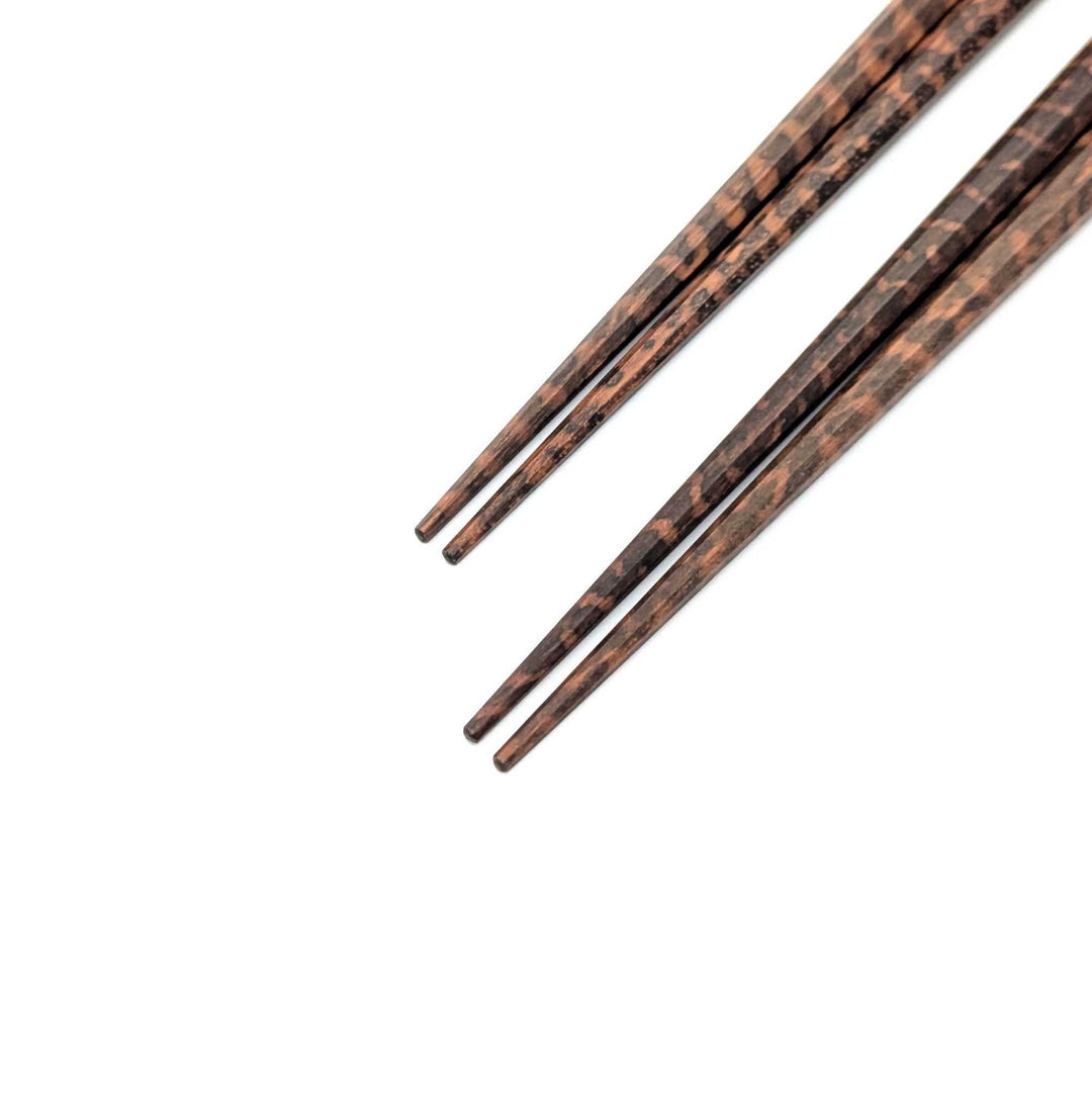 Deluxe Octagonal Snakewood Gold Pair Chopsticks
