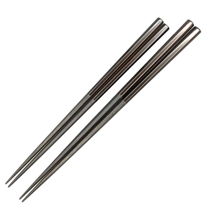 Edo-Karaki Octagonal Shunkei Lacquered Pair Chopsticks - Ironwood