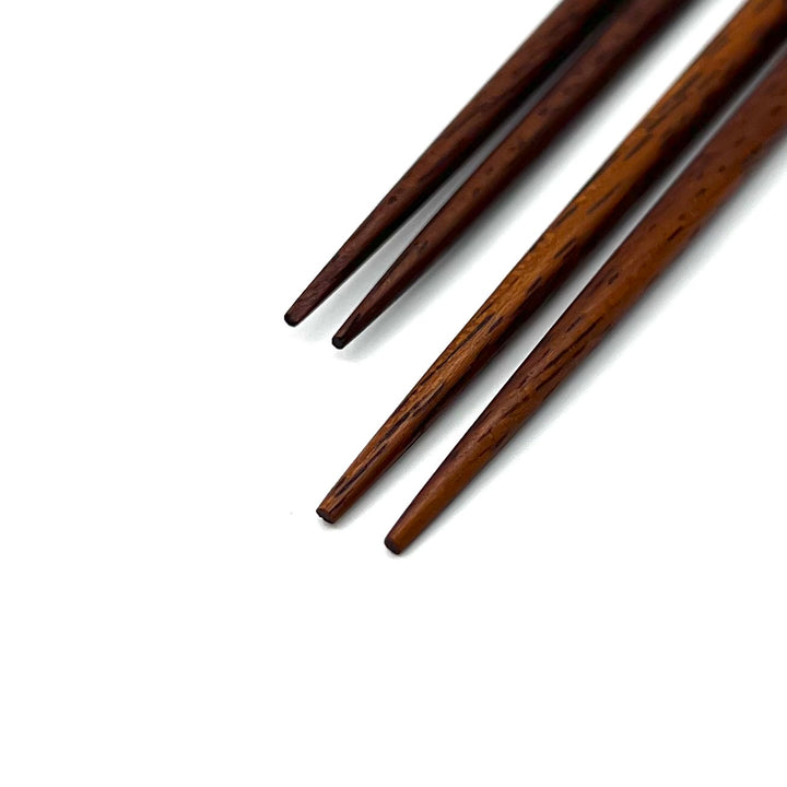 Edo-Karaki Round Natsume-Shaped Chopsticks - Ironwood