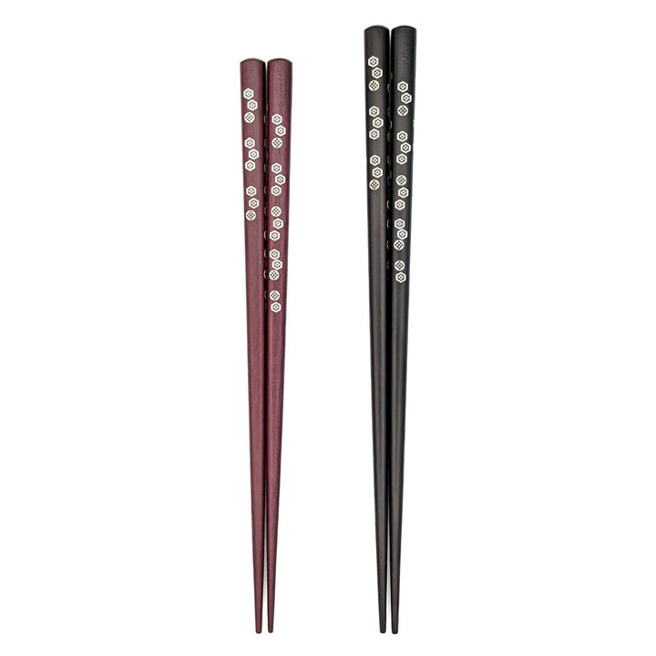 Shell Inlay Couples chopstick set in a wooden box – Hana-Kikko (Floral Tortoiseshell)