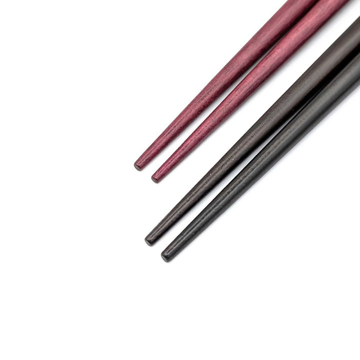 Shell Inlay Couples chopstick set in a wooden box – Tessen Komachi (Clematis) (Engravable)