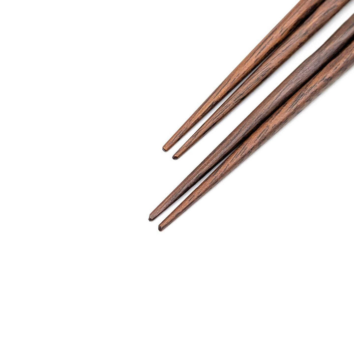 Kyoto Nishijin Foil Carved Ironwood Chopsticks set in a wooden box – Green & Silver