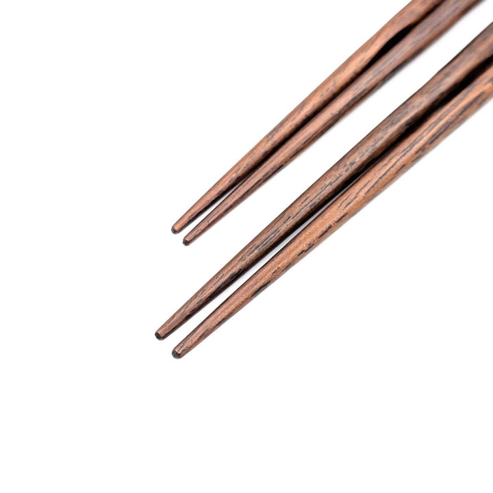 Kyoto Nishijin Foil Carved Ironwood Chopsticks set in a wooden box – Blue & Pink