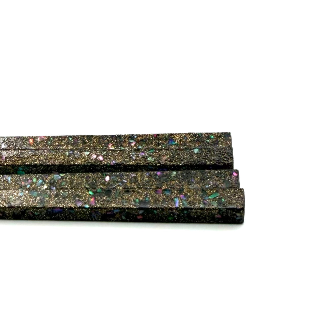 Wajima Lacquer Chopsticks – Aogai Shell & Green Opal, Pentagon