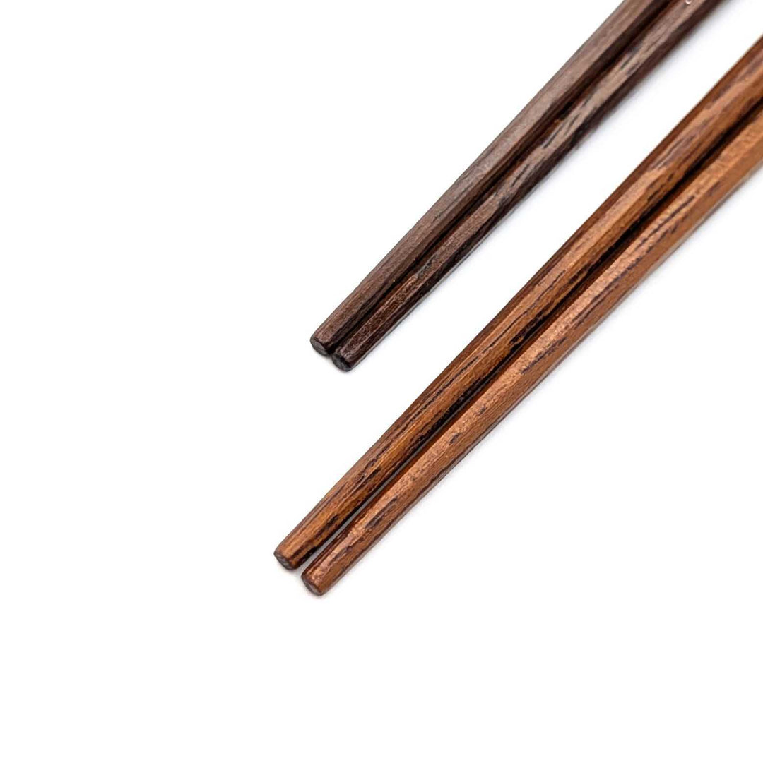 Kyoto Nishijin Foil Octagonal Ironwood Chopsticks set in a wooden box – Navy & Pink