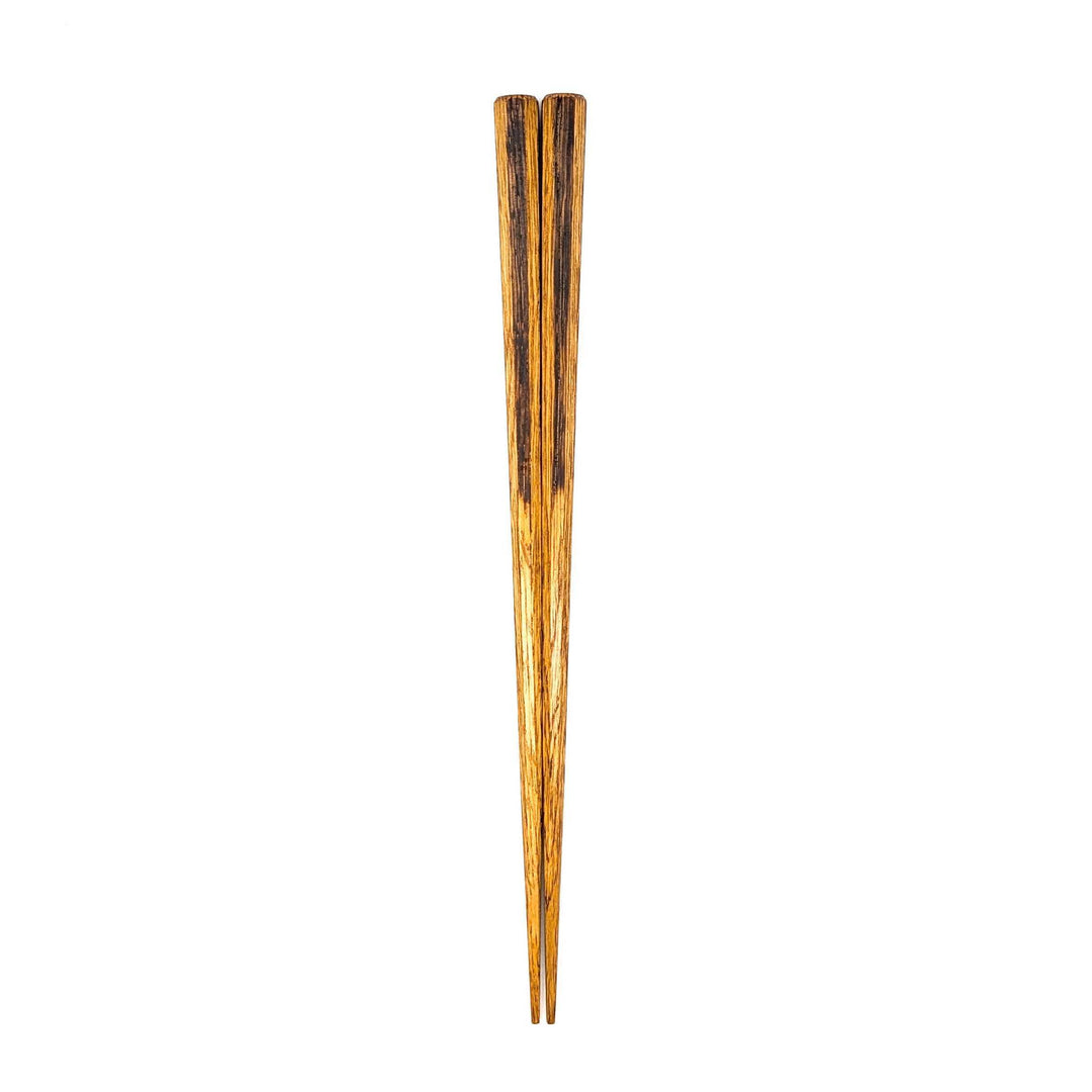 Kyoto Fine Wood Octagonal Chopsticks with Flame Finish – Cherry Wood (Extra-Large Size)