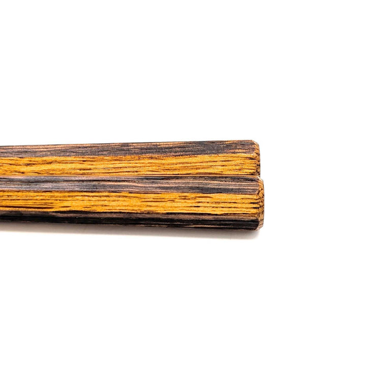 Kyoto Fine Wood Octagonal Chopsticks with Flame Finish – Cherry Wood (Extra-Large Size)