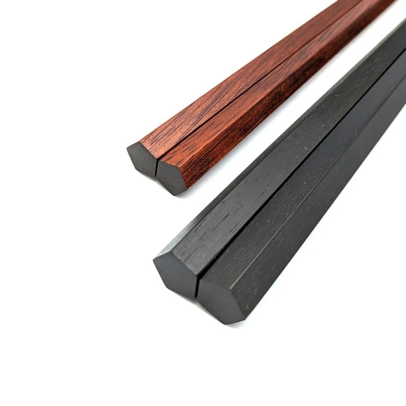 Edo-Karaki Pentagonal Pair Chopsticks - Macassar Ebony and Satine