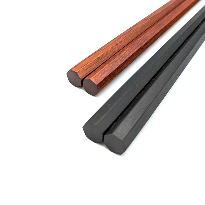 Edo-Karaki Heptagonal Pair Chopsticks - Macassar Ebony and Satine