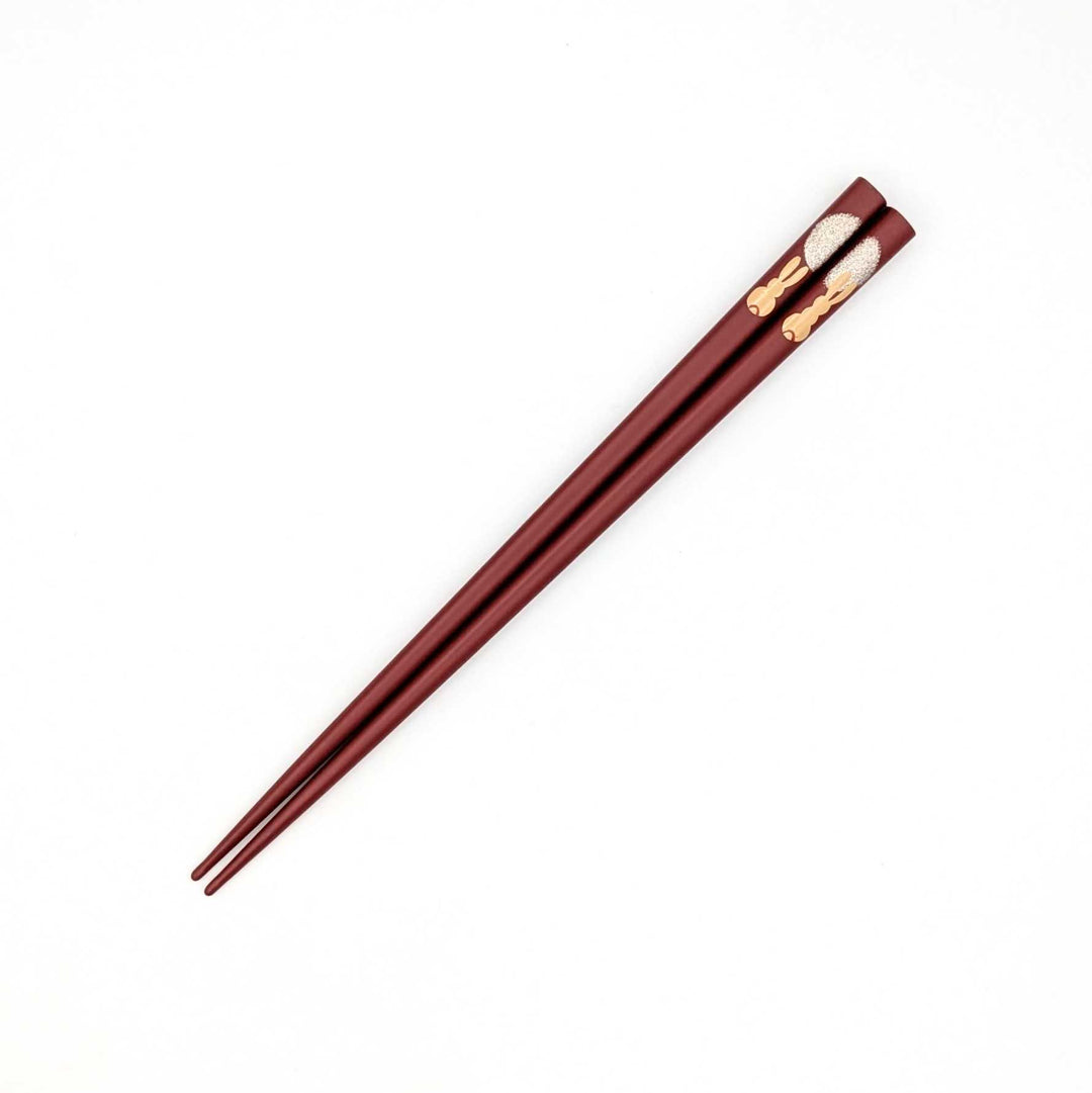 Kawatsura Lacquerware Children’s Chopsticks – Rabbit & Moon Motif (Engravable)
