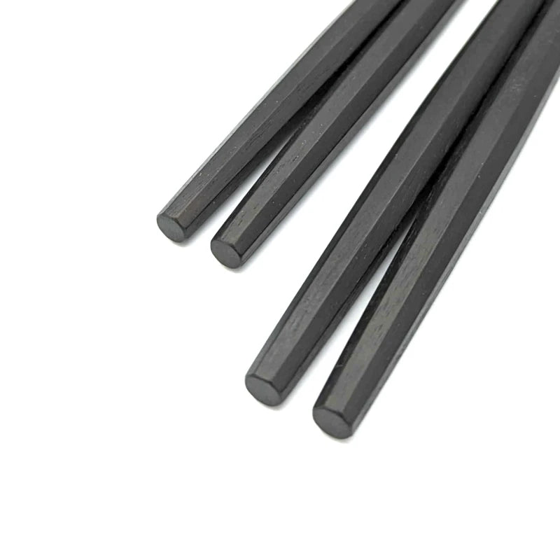 Edo-Karaki Pentagonal Rikyu Pair Chopsticks - Macassar Ebony