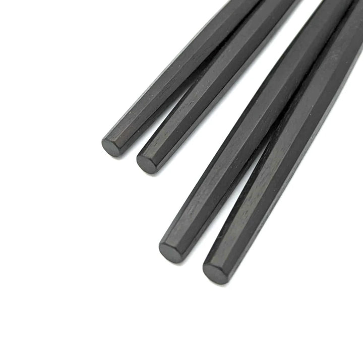 Edo-Karaki Pentagonal Rikyu Pair Chopsticks - Macassar Ebony