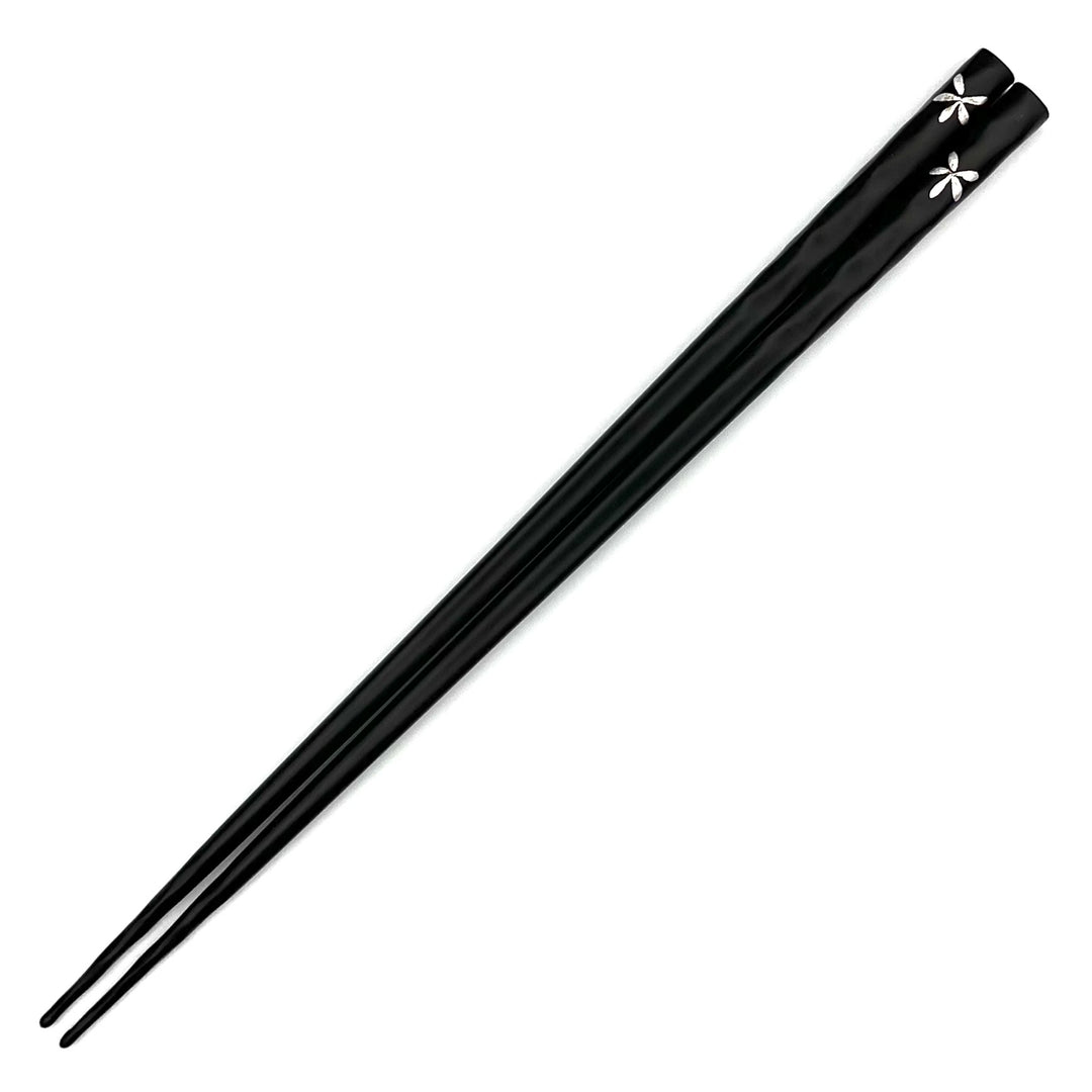 Kawatsura Lacquerware Chopsticks - Silver Flower Motif
