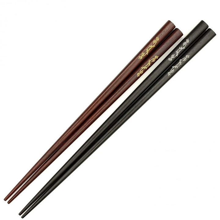 Wakasa-Nuri Square Ivy Scrollwork Pair Chopsticks