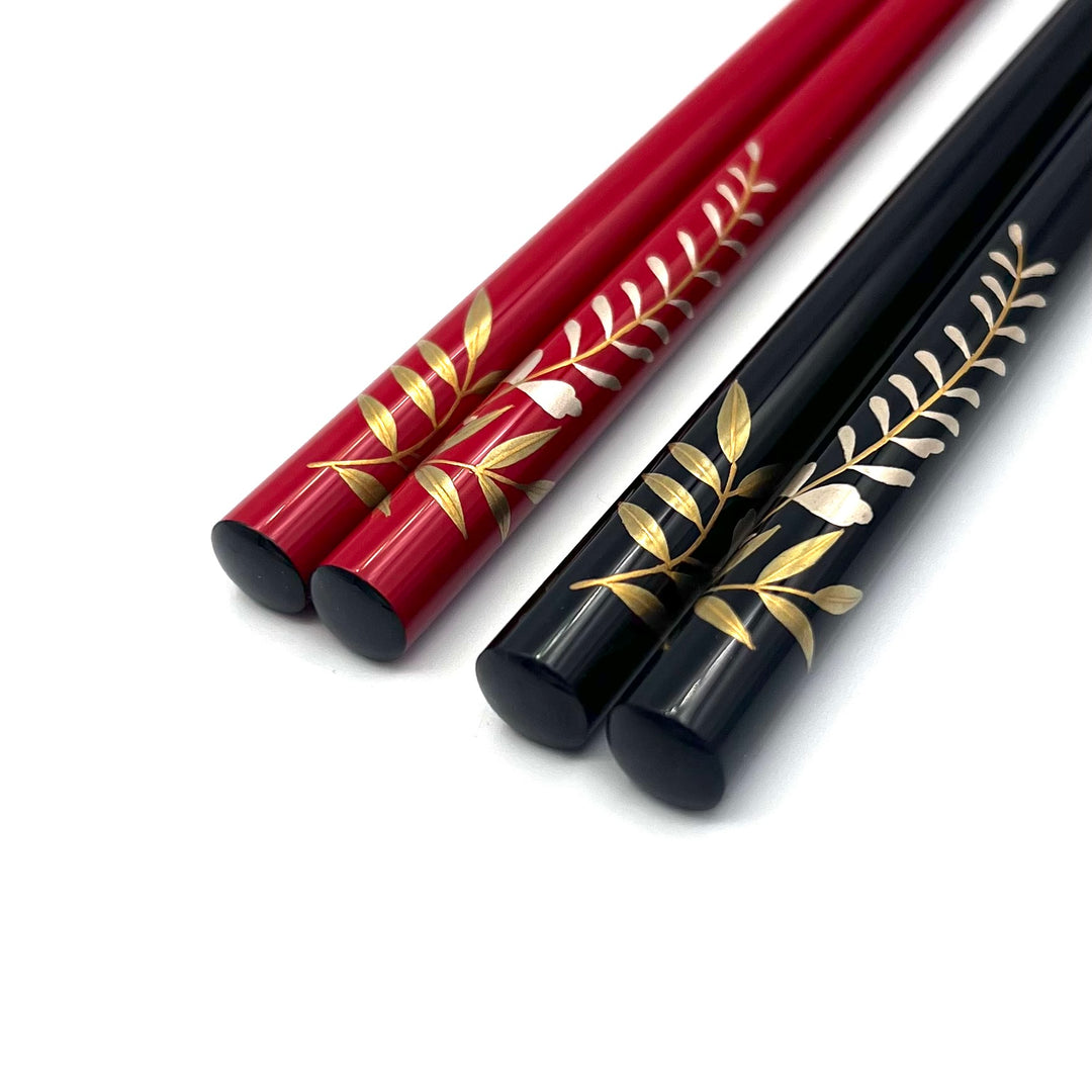Wajima Lacquerware Chopsticks - Maki-e Wisteria Motifs