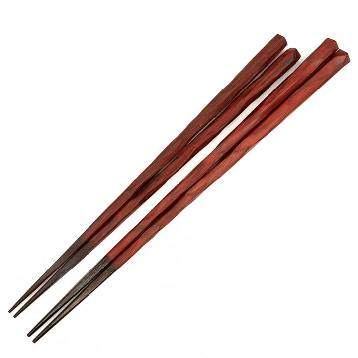 Wakasa-Nuri Carved Natural Wood Pair Chopsticks