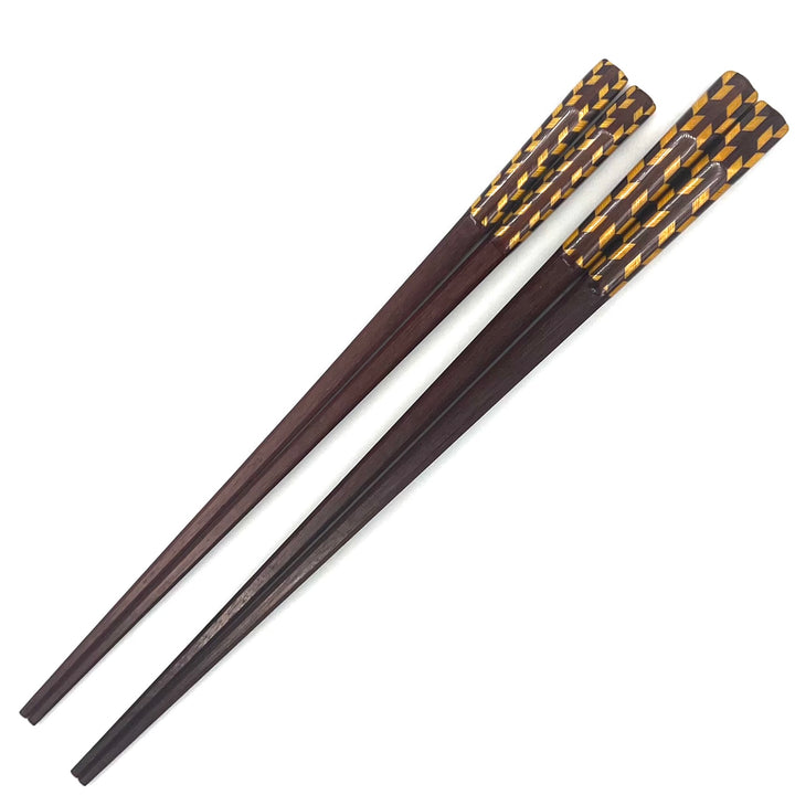 Wakasa-Nuri Square Parquetry Linked Kite Pair Chopsticks