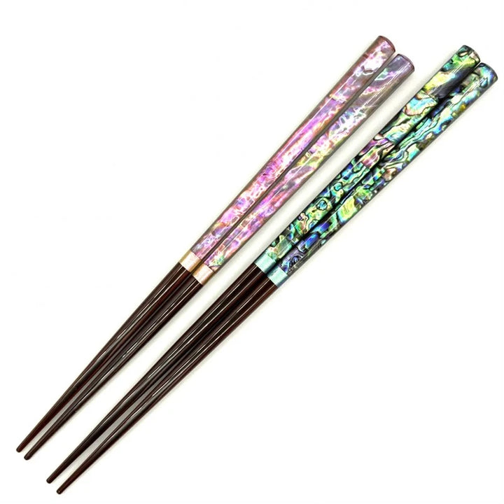 Wakasa Lacquerware Chopsticks Set - Elegant Shell Inlay