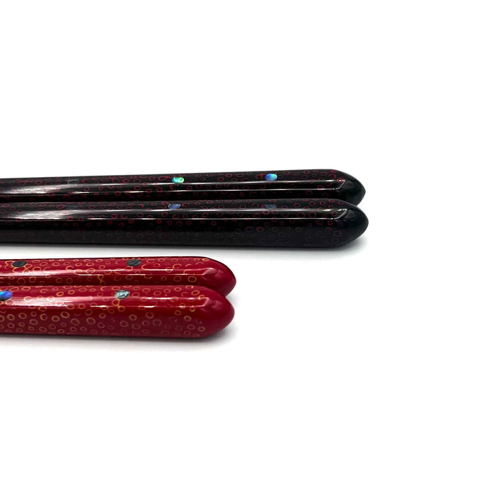 Tsugaru Lacquerware Nanako-Nuri Chopsticks with Mother-of-Pearl Inlay - Exceptional Durability and Elegance