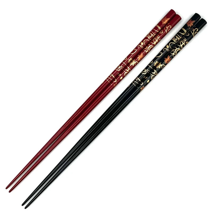 Echizen Lacquerware Chopsticks Set - Dancing Maple Leaves Pattern