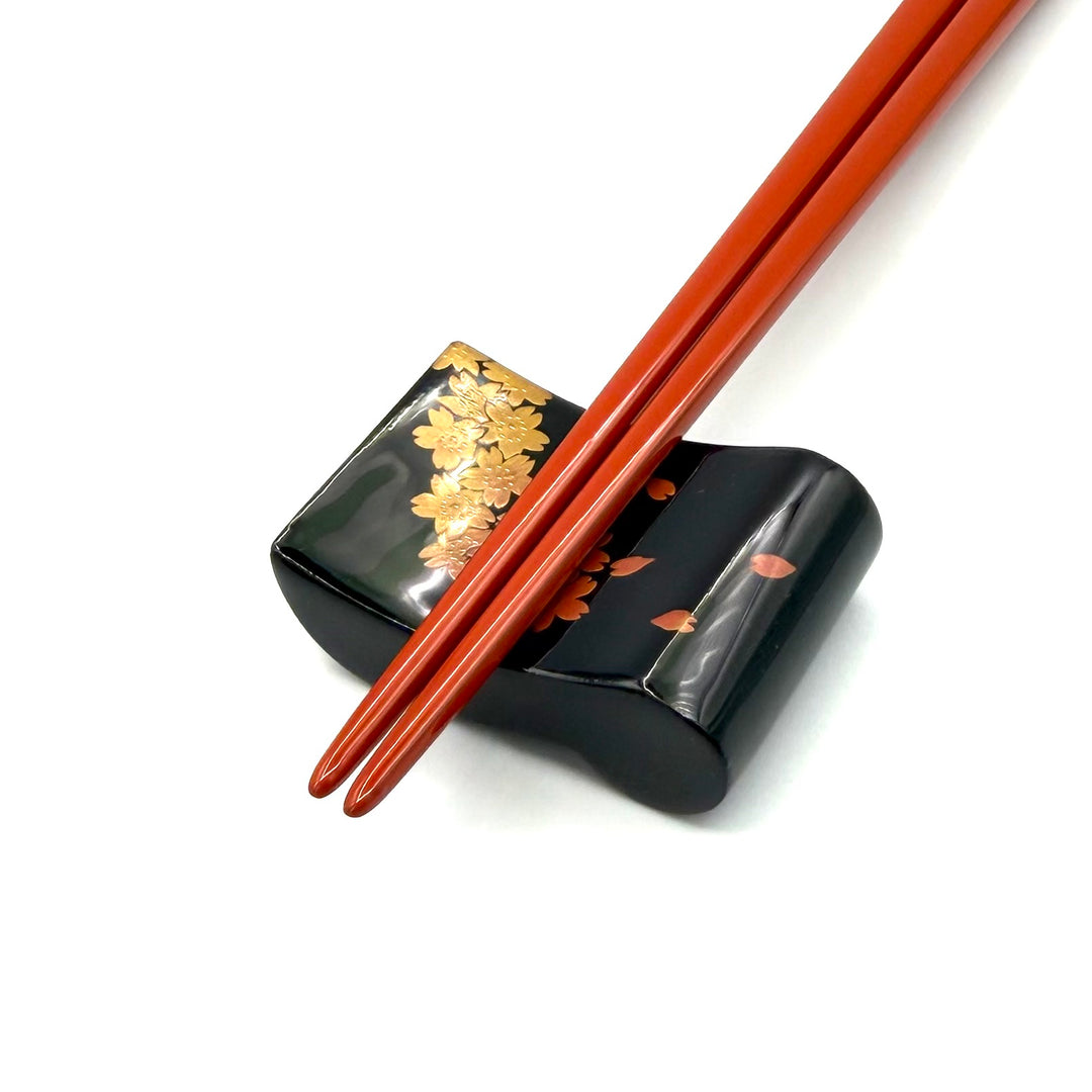 Wajima Lacquerware Scattered Cherry Blossom Vermilion Chopsticks- (One-of-a-Kind)