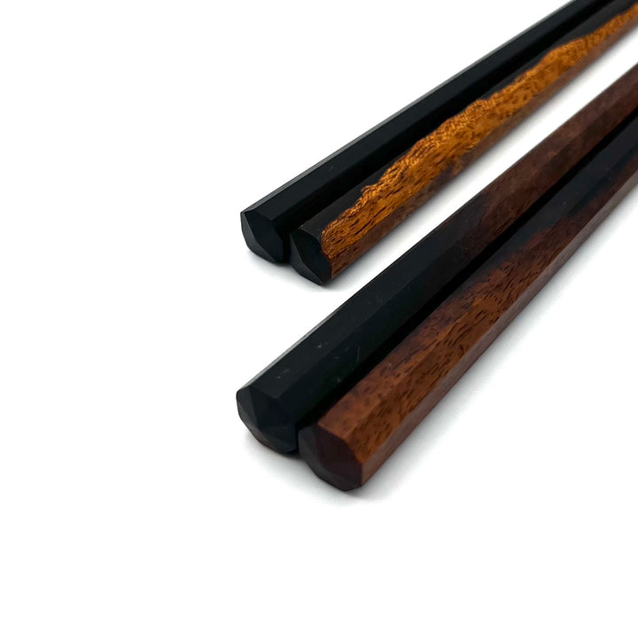 Kyoto Hardwood Octagonal Chopsticks - Black Persimmon Wood
